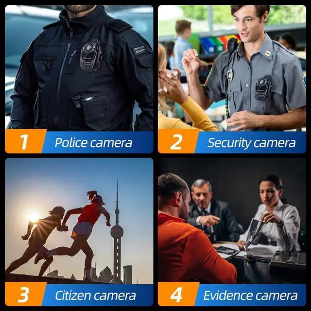 Alt view image 5 of 6 - YX1-64G 2K/1440P Body Camera Support Video Audio Image, 3500mAh Battery Work 12hrs, Night Vision and 2.0IN Screen Easy to Playback, Data-encrypted Body Cam for Police and Personal