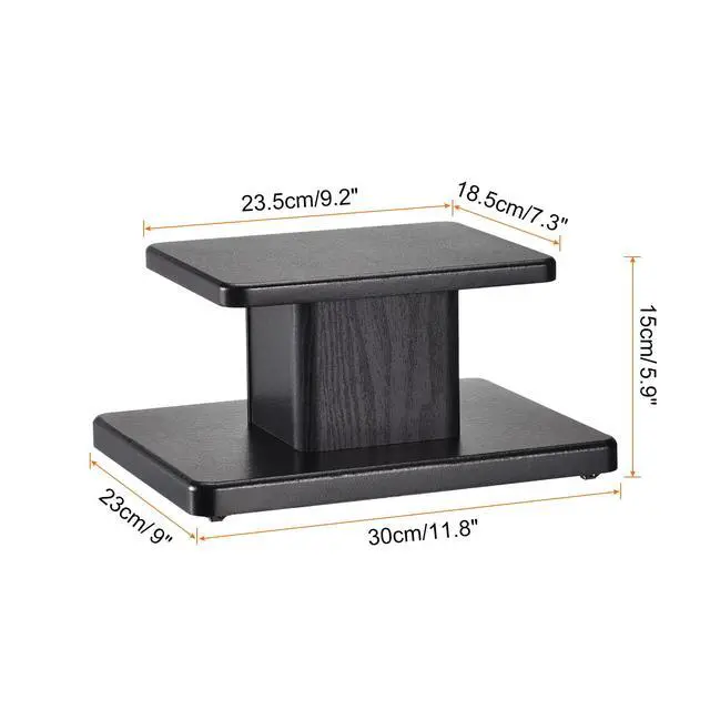 Alt view image 2 of 6 - Wood Speaker Stands, 2 Pack 5.9 Inch (15cm) Universal Speaker Stand Hollowed Bases Enhanced Audio Listening for Home Theaters Cinema