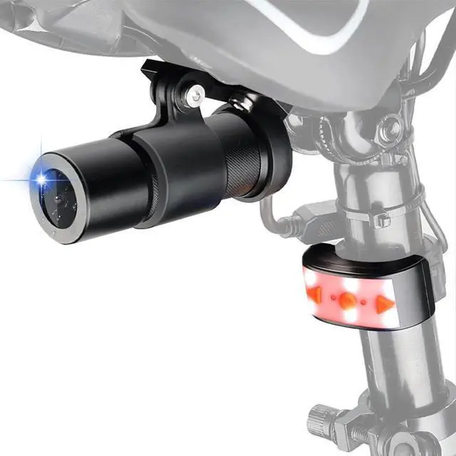 Main image of WiFi Bicycle Rear Camera with Tail Light, WiFi HD 1080P 150° Wide Angle Lens Intelligent Vibration Detection Power on/Off Waterpoof Bike Dash Camera, Starlight Night Vision G-Sensor (Black2)