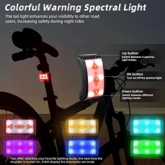 Alt view image 3 of 6 - WiFi Bicycle Rear Camera with Tail Light, WiFi HD 1080P 150° Wide Angle Lens Intelligent Vibration Detection Power on/Off Waterpoof Bike Dash Camera, Starlight Night Vision G-Sensor (Black2)