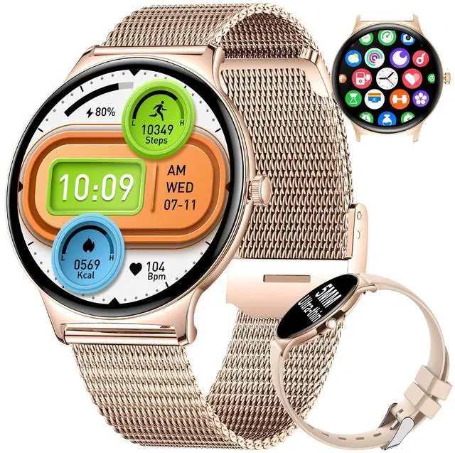 Main image of 2026 Smart Watches for Women(Answer/Make Call), 1.43" AMOLED Android Smart Watch with Heart Rate Monitor/Sleep Tracker/120+Sports Modes, iOS Android Fitness Tracker(Gold)