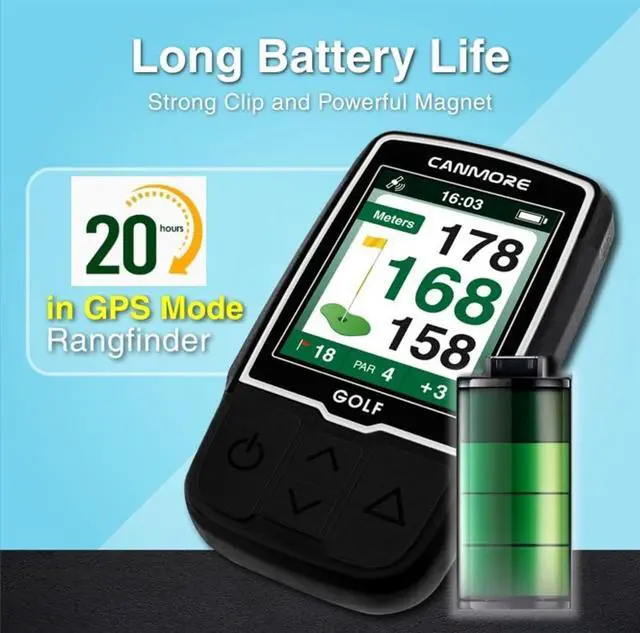 Alt view image 2 of 6 - HG200 PRO Handheld GPS Golf Device, 41,000+ Free Preloaded Worldwide Course, Upgraded IC Chip, USB Micro Charging Cable, Black