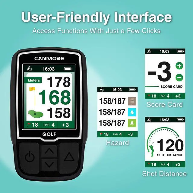 Alt view image 3 of 6 - HG200 PRO Handheld GPS Golf Device, 41,000+ Free Preloaded Worldwide Course, Upgraded IC Chip, USB Micro Charging Cable, Black