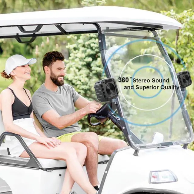 Alt view image 2 of 6 - 2-Pack Golf Cart Bluetooth Speakers, Magnetic, IPX7, 36W Stereo