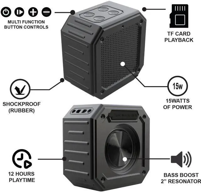 Alt view image 6 of 6 - 2-Pack Golf Cart Bluetooth Speakers, Magnetic, IPX7, 36W Stereo