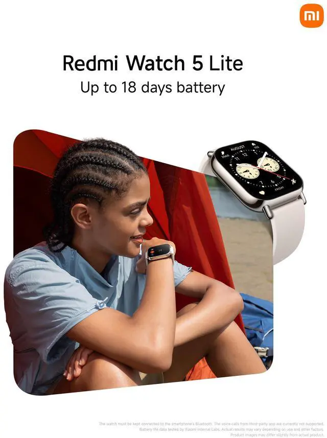 Alt view image 4 of 6 - Redmi Watch 5 Lite Global 1.96" Amoled Up to 18 Days Battery GNSS Dual Mic 150+ Workout Modes 5ATM Water Resistance Heart Rate Sensor (Light Gold)
