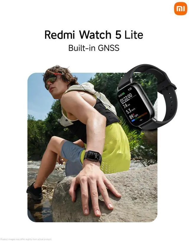 Alt view image 5 of 6 - Redmi Watch 5 Lite Global 1.96" Amoled Up to 18 Days Battery GNSS Dual Mic 150+ Workout Modes 5ATM Water Resistance Heart Rate Sensor (Light Gold)