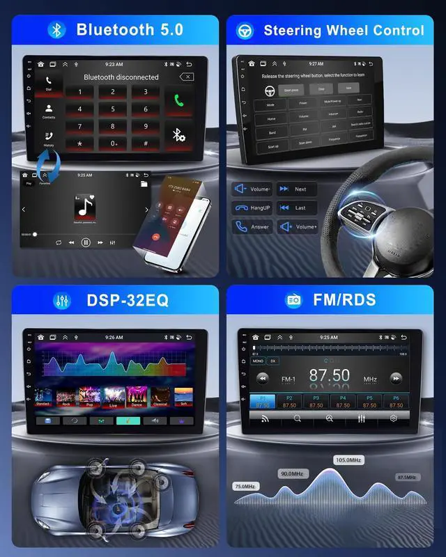 Alt view image 5 of 6 - 8Core 6G+128G Android 15 Car Radio for Honda CRV 2002-2006, Wireless Carplay Android Auto, 5GWIFI GPS, 9 inch IPS Touch Screen Radio Bluetooth 5.0, FM RDS SWC DSP AHD Backup Camera