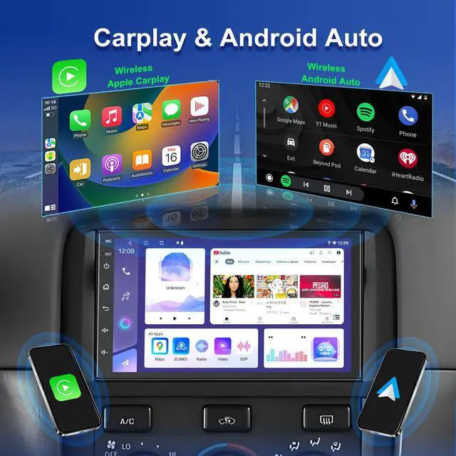 Alt view image 3 of 6 - 4+64G Car Stereo for Toyota Camry 1997-2001 with Carplay & Android Auto, Android 15 7 Inch Touch Screen Car Radio with Backup Camera, Bluetooth, GPS, FM/AM Radio