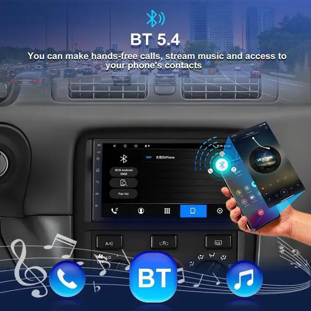 Alt view image 6 of 6 - 4+64G Car Stereo for Toyota Camry 1997-2001 with Carplay & Android Auto, Android 15 7 Inch Touch Screen Car Radio with Backup Camera, Bluetooth, GPS, FM/AM Radio