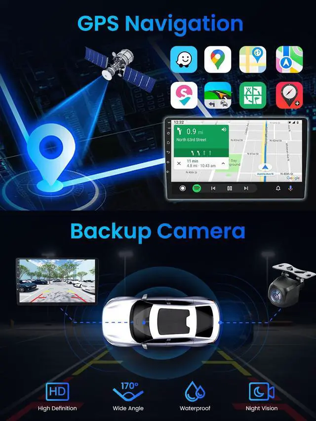 Alt view image 6 of 6 - 4Core+32G ROM Car Radio for Toyota Highlander 2014-2019 CarPlay Android Auto: 5G WiFi Stereo 10.2 Inch Touch Screen 1280x800 IPS HD Touchscreen with GPS Navigation Bluetooth SWC FM Backup Camera