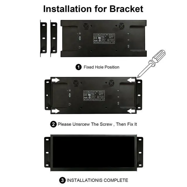 Alt view image 6 of 6 - 10.3'' 1920x720 Touchscreen Monitor IPS Small Stretched Bar LCD | with Mini H/D USB-C Video Input for Computer Laptop PC Industrial Secondary Display