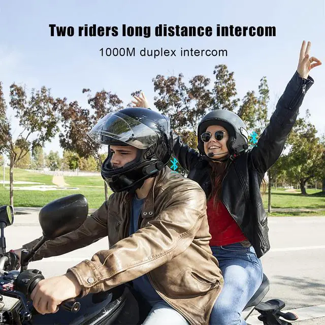 Alt view image 3 of 6 - Motorcycle Bluetooth Headset TCOM VB Motorcycle Helmet Speakers 3 Riders Paring 800M 2 Riders Talking Helmet Intercom for Motorbike/Universal Fitment/Music Sharing/FM/Hard&Soft Mic/2Pack