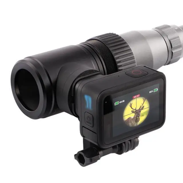 Alt view image 2 of 6 - Outdoor Scope Camera Mount Compatible with Hero 9/10/11/12 Quick Side-Lightweight Mount with Built-in Sunshade for Outdoor Adventures