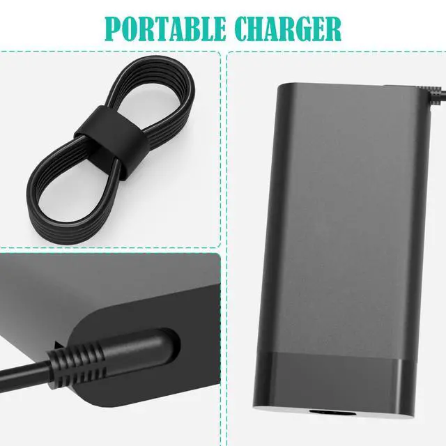 Alt view image 6 of 6 - 330W Slim GaN AC Laptop Charger Compatible with HP OMEN 17 OMEN MAX 16 | For 17-ck0010nr 17-ck1020nr 17-ck1111nr 17-ck1021nr 17-cm2047nr 17-cm2000dx 16-n0033dx 16-n0797nr 16-ah0097nr 16-ah0000dx