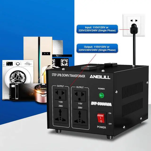 Alt view image 5 of 6 - Voltage Converter 1000 Watt Voltage Transformer, 220V / 230V / 240 Volt to 110V / 120 Volt or 110V / 120 Volt to 220V / 230V / 240 Volt, Heavy Duty Step Up & Down Transformer Converter