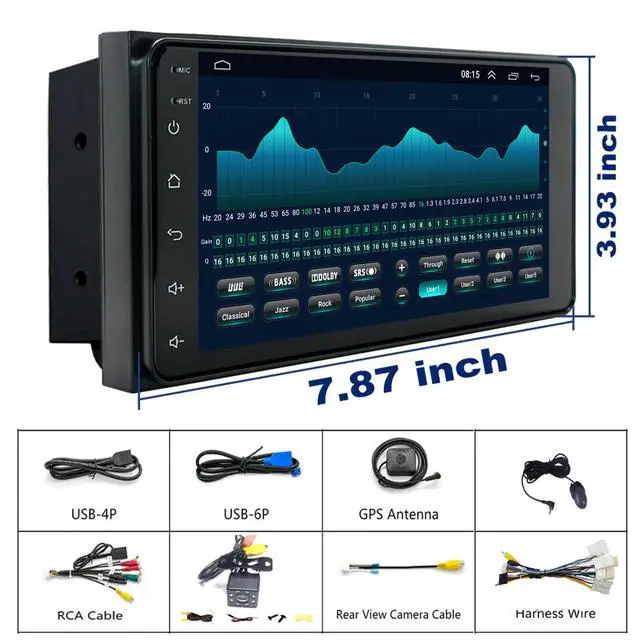 Alt view image 6 of 6 - For Toyota Radio upgrade 4Runner 2003-2009 Tundra 2003-2006 Sequoia 2003-2007 Android Stereo replacement IPS touch screen steering wheel control build in wireless carplay Android Auto Free camera