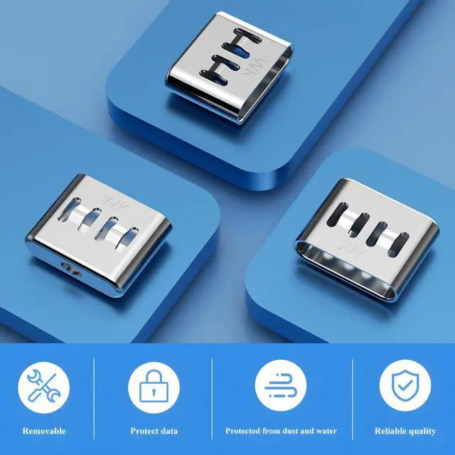 Alt view image 3 of 6 - 105 PCS USB Type C Anti-Theft Security Lock with 10 Anti-Break Metal Key Physical Containment,Universal Compatibility for All Type-C Devices, Enhanced Data Protection