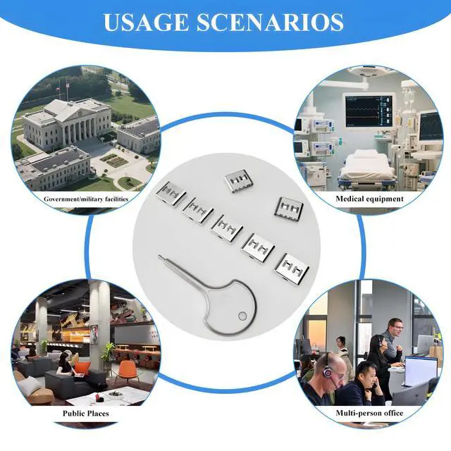 Alt view image 5 of 6 - 105 PCS USB Type C Anti-Theft Security Lock with 10 Anti-Break Metal Key Physical Containment,Universal Compatibility for All Type-C Devices, Enhanced Data Protection