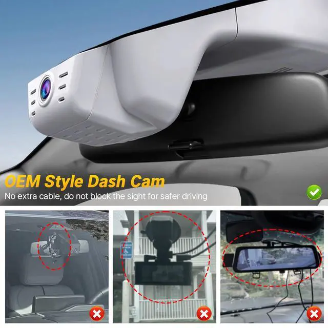 Alt view image 2 of 6 - 4K Dash Cam fit for Honda CR-V 2023 2024 2025 2026 Sport Touring EX EX-L Hybrid (Gen6), UHD 2016P, OEM Look, In-dash WiFi & APP, Loop Recording, G-Sensor, 24H Parking Monitor, 128GB Card-Grey