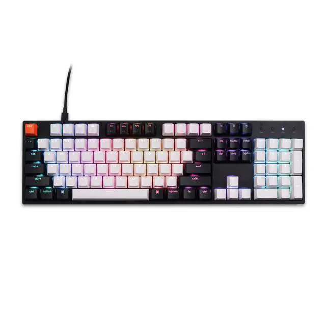 Alt view image 2 of 6 - C2 Full Size Wired Mechanical Keyboard for Mac, Hot-swappable, Gateron G Pro Brown Switch, RGB Backlight, 104 Keys ABS keycaps Gaming Keyboard for Windows, USB-C Type-C Braid Cable