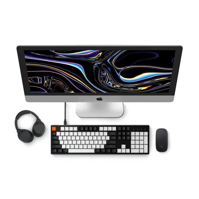 Alt view image 6 of 6 - C2 Full Size Wired Mechanical Keyboard for Mac, Hot-swappable, Gateron G Pro Brown Switch, RGB Backlight, 104 Keys ABS keycaps Gaming Keyboard for Windows, USB-C Type-C Braid Cable