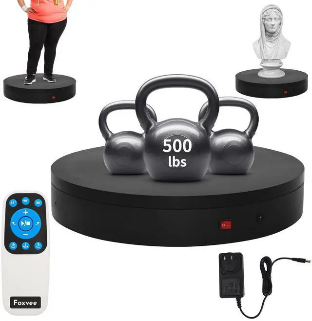Main image of Remote-Controlled Motorized Turntable,Heavy Duty Motorized Rotating Display Stand,Speed-Adjustable Rotating Platform,Multi-Mode Photography Turntable for 3D Scan,Showcase(15.8in/Black)