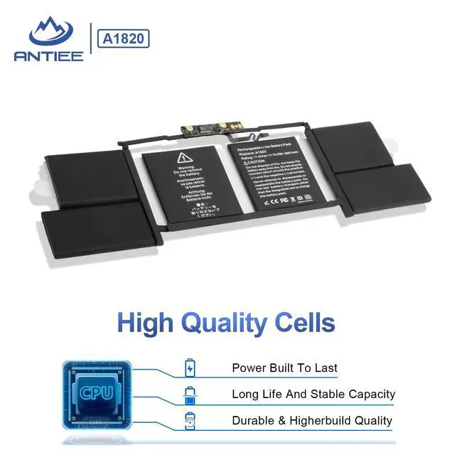 Alt view image 4 of 6 - A1707 Battery Replacement, A1820 Battery for MacBook Pro 15" (Late 2016, Mid 2017) Touch Bar EMC 3072 EMC 3162 MLH32 MLH42 MLW72 MLW82 MPTR2 MPTT2 MLH52 MLW92 MPTU2 MPTV2 MPTW2 MPTX2