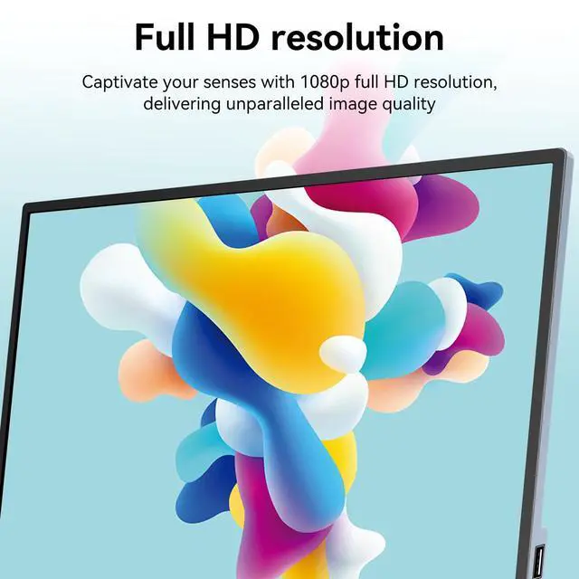 Alt view image 2 of 6 - 15.6 Inch Portable Monitor, FHD 1080P IPS 100% sRGB Full Function USB-C Ultra Slim Metal Bezel External Travel Screen with Stand & Carry Bag for Laptop Mac PC Phone PS4 PS5 Xbox Switch