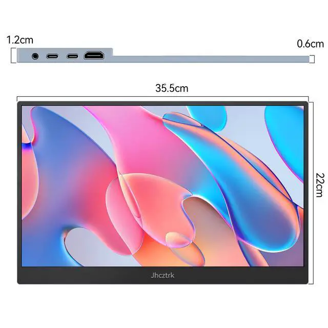 Alt view image 5 of 6 - 15.6 Inch Portable Monitor, FHD 1080P IPS 100% sRGB Full Function USB-C Ultra Slim Metal Bezel External Travel Screen with Stand & Carry Bag for Laptop Mac PC Phone PS4 PS5 Xbox Switch