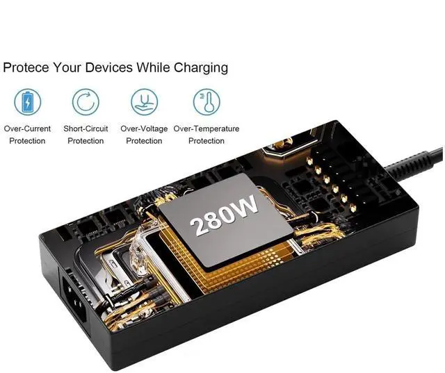Alt view image 5 of 6 - 280W Laptop Charger Compatible with Asus Rog Strix G18 G17 G16 G15 Laptop adp-280eb b Charger adp-280eb f Charger adp-280bb b Power Supply Adapter Cord
