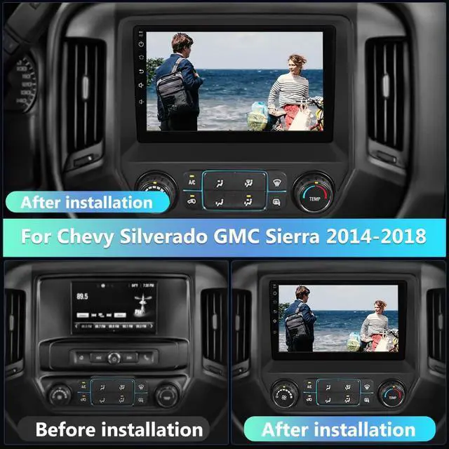Alt view image 2 of 6 - Car Stereo for Chevy Silverado GMC Sierra 2014-2018,10 inch Touch Screen Android 13 2GB+32GB Car Radio with CarPlay/Android Auto/BT/GPS/FM Support Steering Wheel Controls