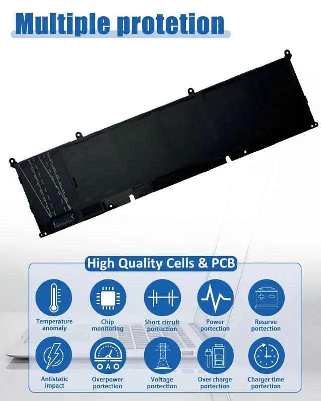 Alt view image 5 of 6 - 90Wh P0FWH Laptop Battery Replacement for Dell Alienware m16 R2 Inspiron 16 Plus 7640 Inspiron 16 7640 2-in-1 Series P0FWH POFWH 0M9DG0 HGJCY