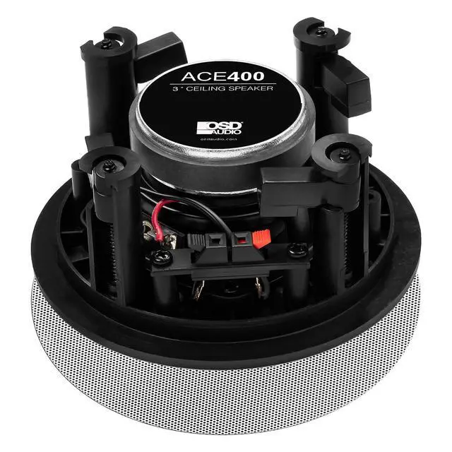 Alt view image 3 of 6 - 3" in Ceiling Speaker Pair 60W, Trimless Magnetic Grill, Paintable Grille ACE400