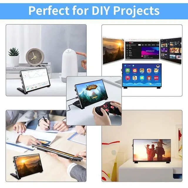 Alt view image 6 of 6 - 7 Inch Capacitive Touchscreen for Raspberry Pi, 1024x600 IPS LCD Display with Dual-Speaker, HDMI Portable Monitor for Raspberry Pi 5/Pi 4B/3B+/3B/B+/Zero/400, Win11/10/8/7, Free-Driver