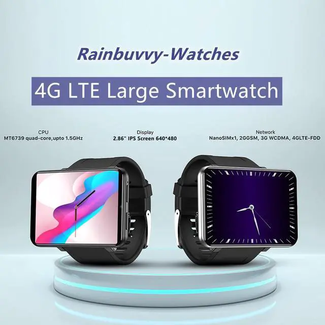 Alt view image 2 of 5 - 4G Smart Watch 2.86 Inch Screen Android 7.1 1GB+16GB 5MP Camera 2700mAh Battery Smartwatch for Men (Black, 1GB 16GB)