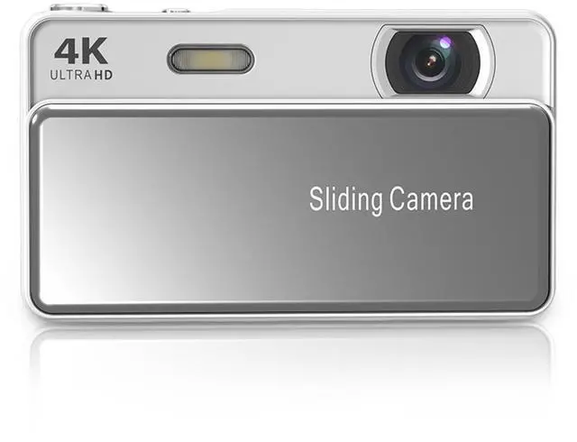 Main image of 4K Sliding Digital Camera, 64MP HD Auto Focus 16X Zoom Retro CCD Camera with 2.8 Inch Screen, Vlogging for Photography and Video (Silver)