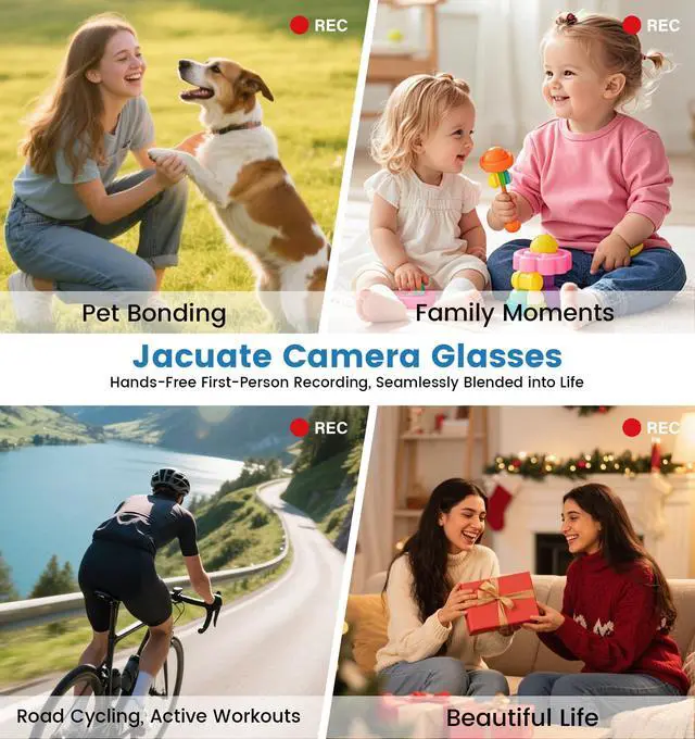 Alt view image 6 of 6 - AI Smart Glasses with Camera 8MP,1200P HD Video Recording Camera Glasses for Men,Women, Polarized Sports Running Sunglasses with Bluetooth Call,Dual Mic Noise Canceling,ChatGPT for Cycling Hiking