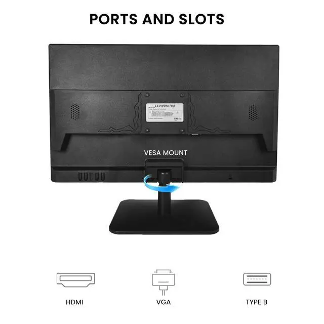 Alt view image 6 of 6 - 21.5" Monitor 1080P IPS 10-Point Touch with HDMI VGA Type-B | Touchscreen Monitor with 10-Points 75Hz VESA 100mm Support 178° Wide Viewing Angle
