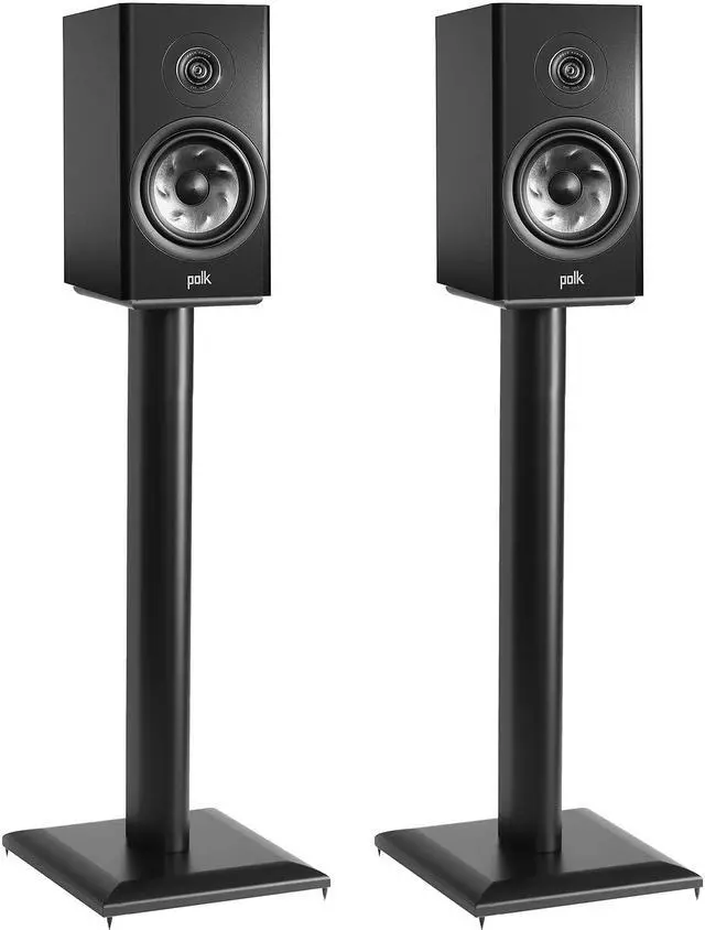 Main image of Premium Universal Floor Speaker Stands - Vibration-Absorbing MDF Design Works with Edifier, Polk, & Other Bookshelf Speakers Or Studio Monitors - Includes Sound Iso Pads & Carpet Spikes