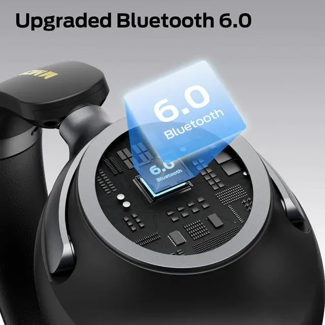 Alt view image 6 of 6 - Persona 4th ANC Active Noise Canceling Headphones, Wireless Bluetooth Over Ear Headphones with 3 EQ Modes, and 70H Playtime,Deep Bass,Bluetooth 6.0,Foldable Comfort Design for Outdoor,Black