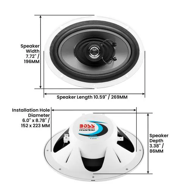 Alt view image 2 of 5 - MR690 6X9 Inch Marine Speakers (Pair), 4 Ohms, 2 Way
