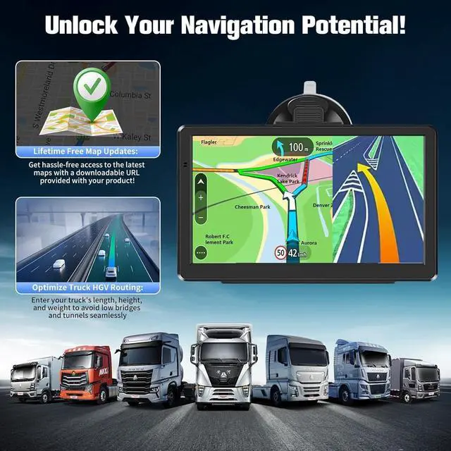Alt view image 4 of 6 - GPS Navigator for Car and Truck, 7 Inch Touchscreen, 2026 North America Maps, Voice Guidance, Speed Limit Warning, USB Connectivity