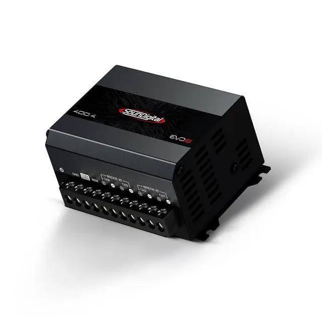 Alt view image 6 of 6 - 400X4 Car & Motorcycles Full Range Amplifier 4 Channels 400 Watts RMS 4 Ohm - Compact Size - Professional Super Sound Quality