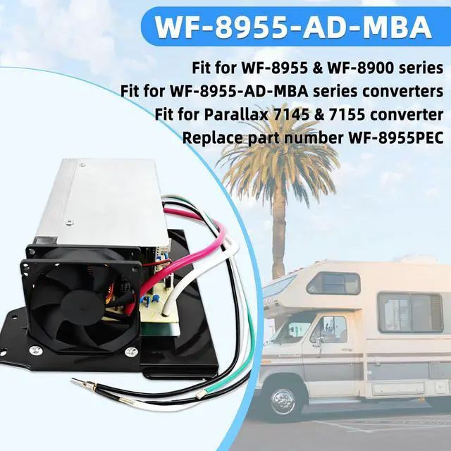 Alt view image 3 of 6 - WF-8955-AD-MBA 55 Amp RV Power Converter Main Board, Lithium Compatible | Fits WF-8955PEC, WF-8955 Series and Parallax 7155/7145 converters; lithium-ready DC main board with