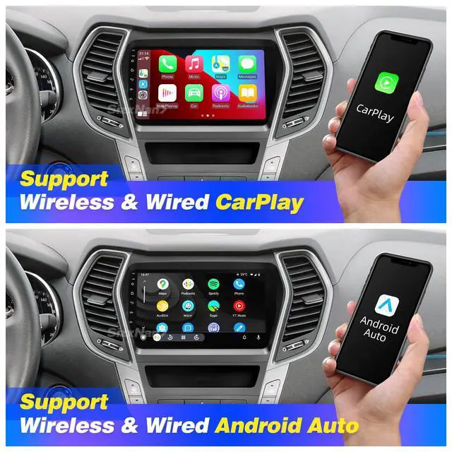 Alt view image 2 of 6 - for Santa Fe 2013 2014 2015 2016 2017 Radio Stereo Wireless Carplay Auto | Upgrade Android 8-croe Head Unit DSP Navigation GPS WIFI FM/AM Bluetooth TouchScreen Multimedia Player Backup Camera