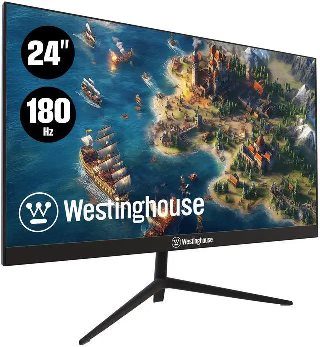 Main image of 24 Inch Gaming Monitor, IPS, 180Hz, 1ms, Built in Speakers, HD 1080P, 110% sRGB, AMD FreeSync, Eyecare, Computer Monitor for Office, PC & Console Games, DisplayPort, HDMIx2/Gaming Mode