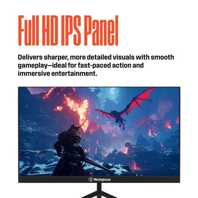 Alt view image 3 of 6 - 24 Inch Gaming Monitor, IPS, 180Hz, 1ms, Built in Speakers, HD 1080P, 110% sRGB, AMD FreeSync, Eyecare, Computer Monitor for Office, PC & Console Games, DisplayPort, HDMIx2/Gaming Mode