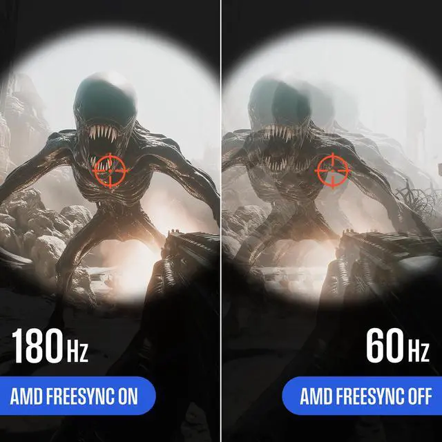 Alt view image 5 of 6 - 24 Inch Gaming Monitor, IPS, 180Hz, 1ms, Built in Speakers, HD 1080P, 110% sRGB, AMD FreeSync, Eyecare, Computer Monitor for Office, PC & Console Games, DisplayPort, HDMIx2/Gaming Mode