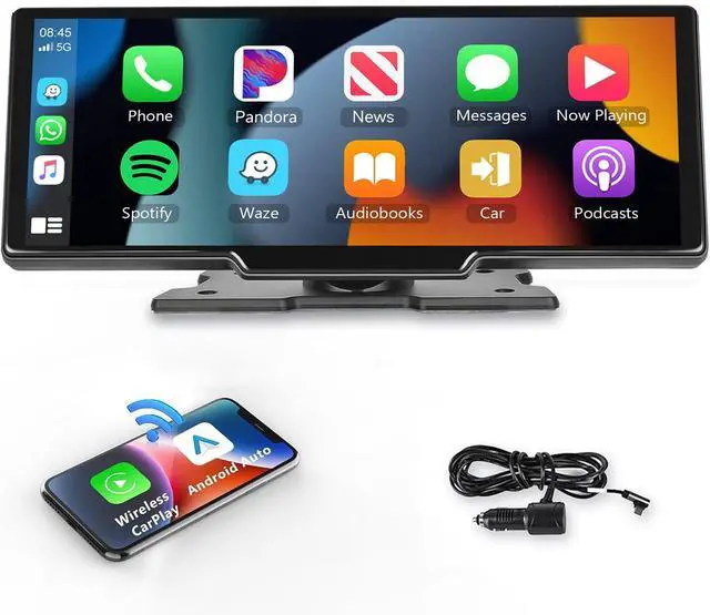 Main image of 10.26" Touchscreen Wireless Carplay Portable Car Stereo Android Auto, Car Play Navigation, Voice Control, Bluetooth/AUX/FM, Car Radio Receiver